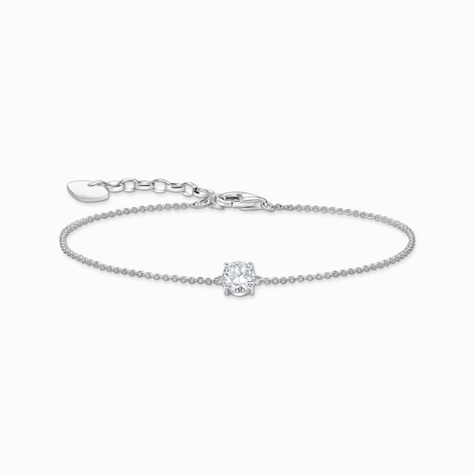 THOMAS SABO BASIC WHITE SILVER BRACELET WITH PENDANT
