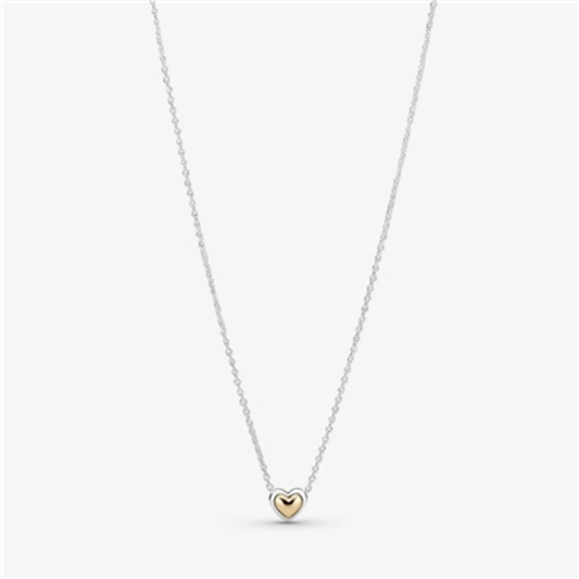 DOMED GOLDEN HEART COLLIER NECKLACE