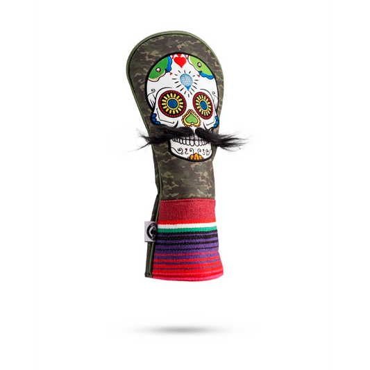 MUSTACHE SUGAR SKULL - FAIRWAY COVER GREEN CAMO