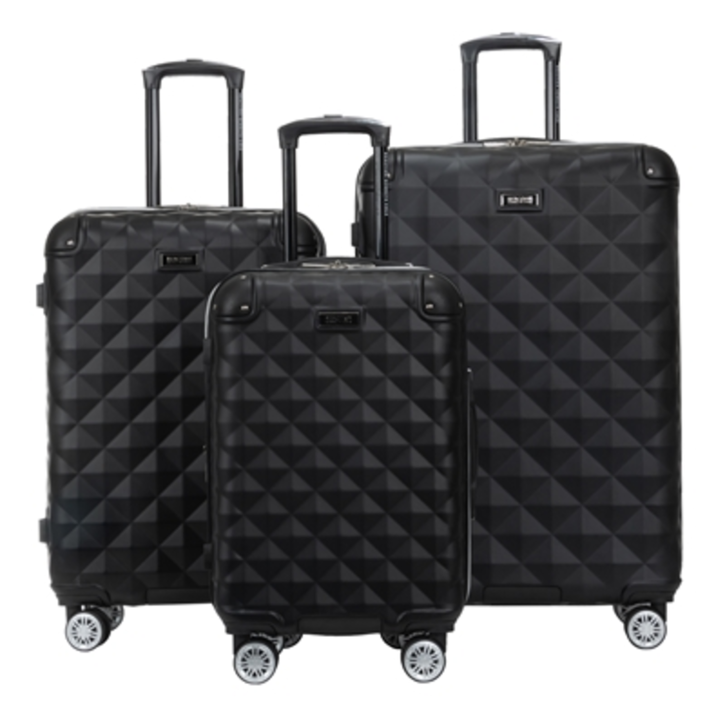 DIAMOND TOWER 3-PIECE LUGGAGE SET, BLACK, 20,24,28''