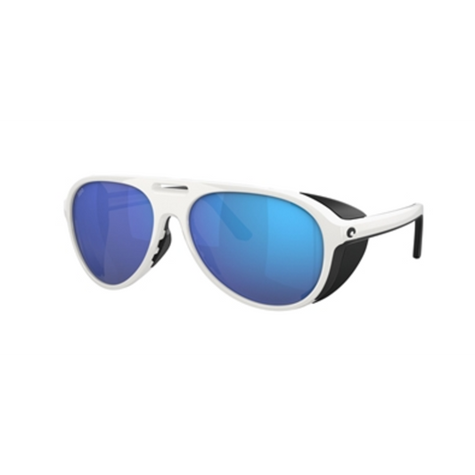 MEN'S RECTANGULAR SUNGLASSES POLARIZED, WHITE/BLUE MIRROR, 59