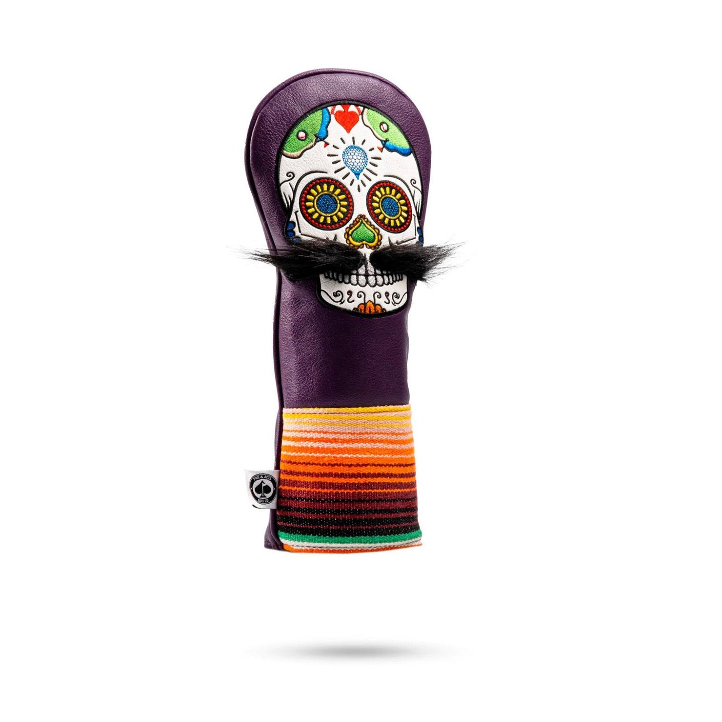 MUSTACHE SUGAR SKULL - FAIRWAY COVER PURPLE