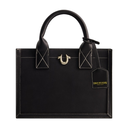 MODERN EDGE SUEDE TOTE, BLACK, 7.5"X10.5"