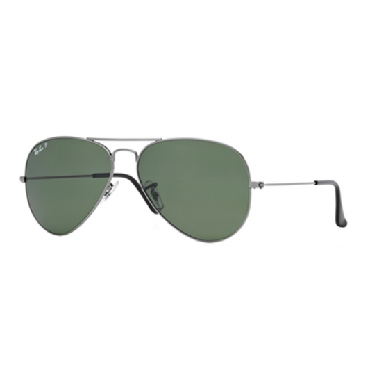 AVIATOR SUNGLASSES POLARIZED, BLACK FRAME, 55