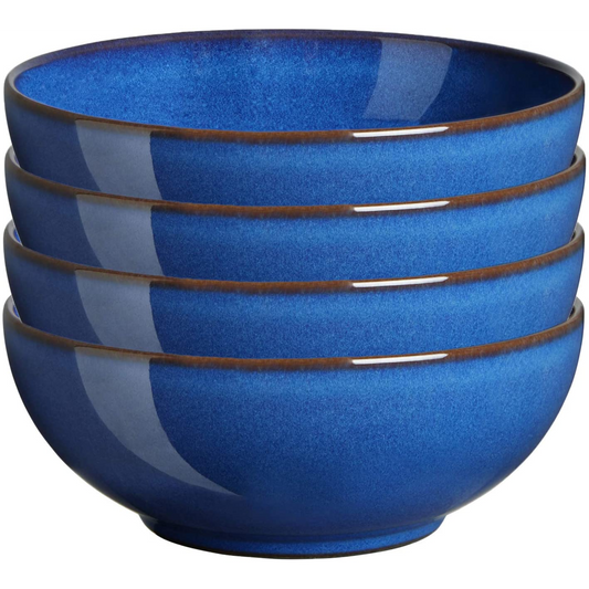 DENBY IMPERIAL BLUE SET OF 4 CEREAL BOWLS