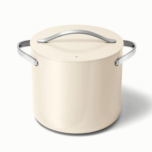 12QT NONSTICK CERAMIC STOCKPOT W/ LID CREAM