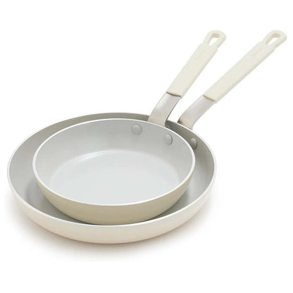 CERAMIC NONSTICK ALUMINUM 2PC FRYPAN SET CREAM