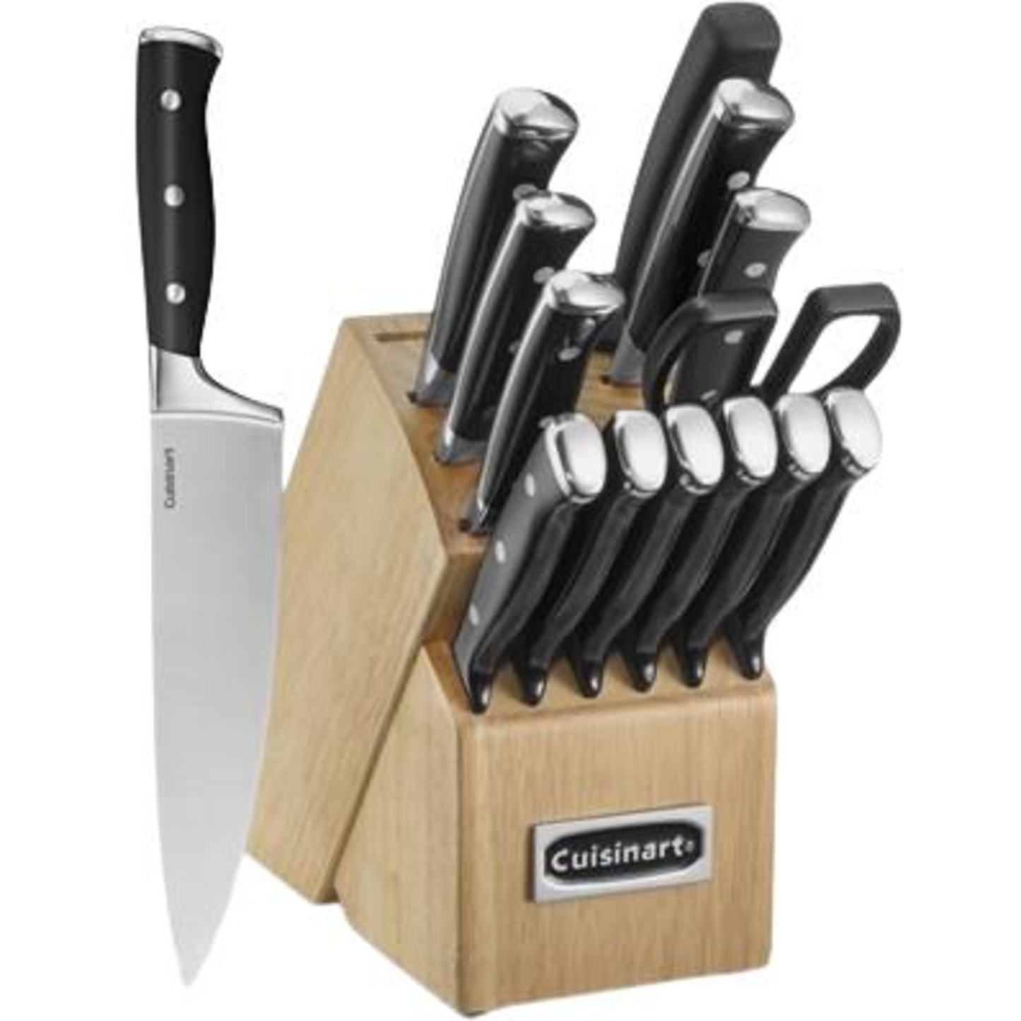 CUISINART 15PC TRIPLE RIVET CUTLERY BLOCK SET - BLACK