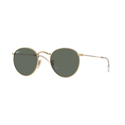 ROUND FLASH MEN'S NON-POLAR SUNGLASSES, GOLD/GREEN CLASSIC, 53