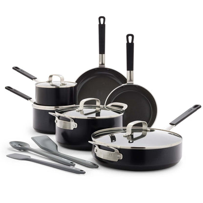 CERAMIC NONSTICK ALUMINUM 13PC COOKWARE SET BLACK