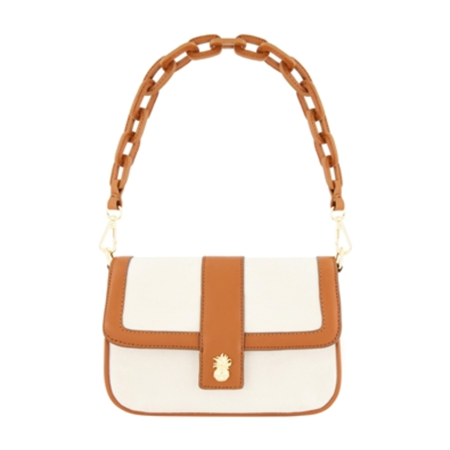 SOLID CANVAS BAG W/ LEATHER STRAP, NATURAL, 6"