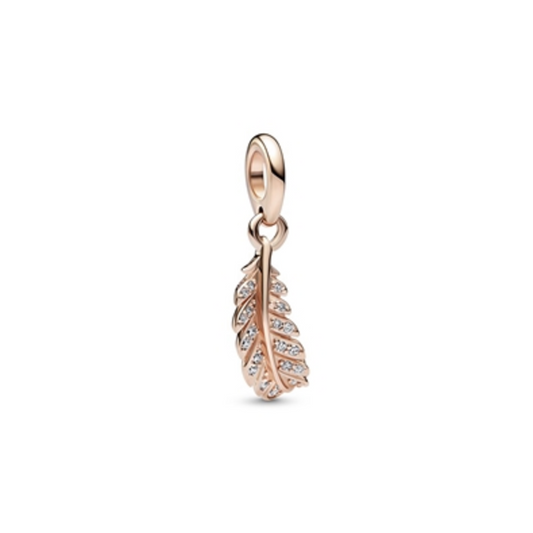 FLOATING CURVED FEATHER DANGLE CHARM