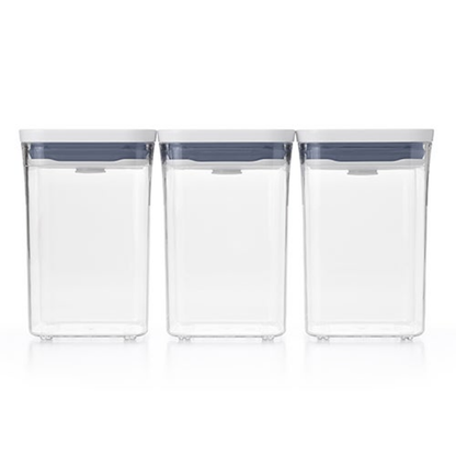 GOOD GRIPS 3PC SQUARE SHORT POP CONTAINER SET