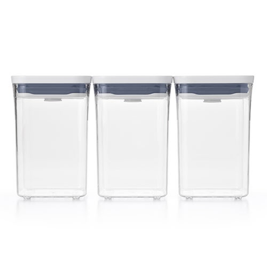 GOOD GRIPS 3PC SQUARE SHORT POP CONTAINER SET