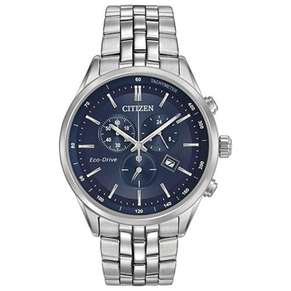 MENS CORSO ECO-DRIVER SILVER-TONE STAINLESS STEEL WATCH BLUE DIAL