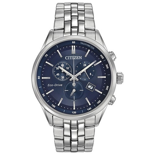 MENS CORSO ECO-DRIVER SILVER-TONE STAINLESS STEEL WATCH BLUE DIAL