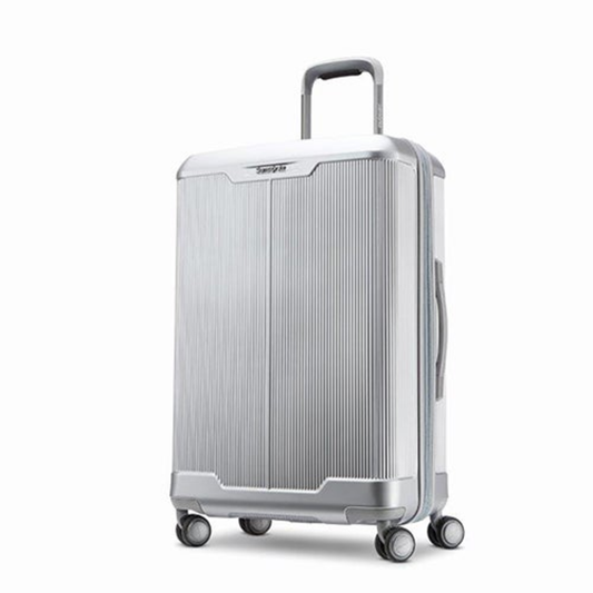 SILHOUETTE 17 MEDIUM HARDSIDE EXPANDABLE SPINNER ALUMINUM SILVER