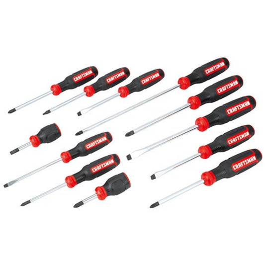 12PC BI-MATERIAL  ASSORTED SCREWDRIVER SET