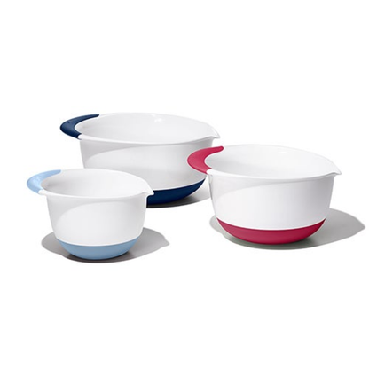GOOD GRIPS 3PC MIXING BOWL SET W/ COLORED HANDLES