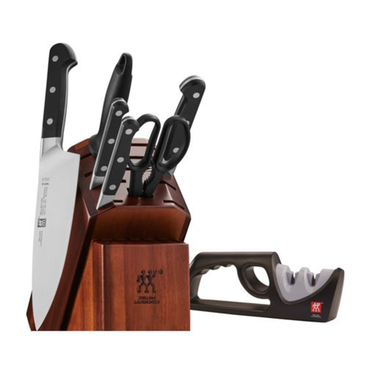 PRO 7PC KNIFE BLOCK SET W/ BONUS SHARPENER