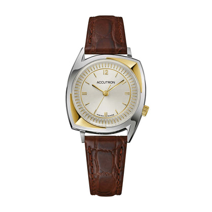 UNISEX LEGACY AUTOMATIC 203 BROWN LEATHER STRAP WATCH CHAMPAGNE DIAL