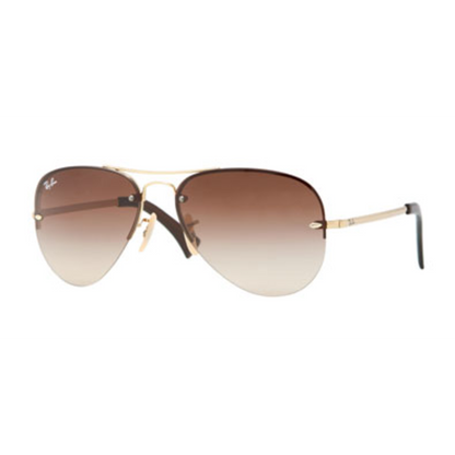 RIMLESS AVIATOR MENS NONPOLAR SUNGLASSES, GOLD/BROWN, 59