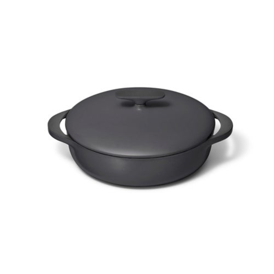 3.5QT ENAMELED CAST IRON BRAISER W/ DOMED LID CHARCOAL