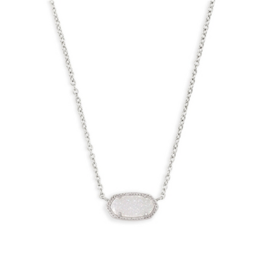 ELISA NECKLACE, RHOD IRIDESCENT DRUSY