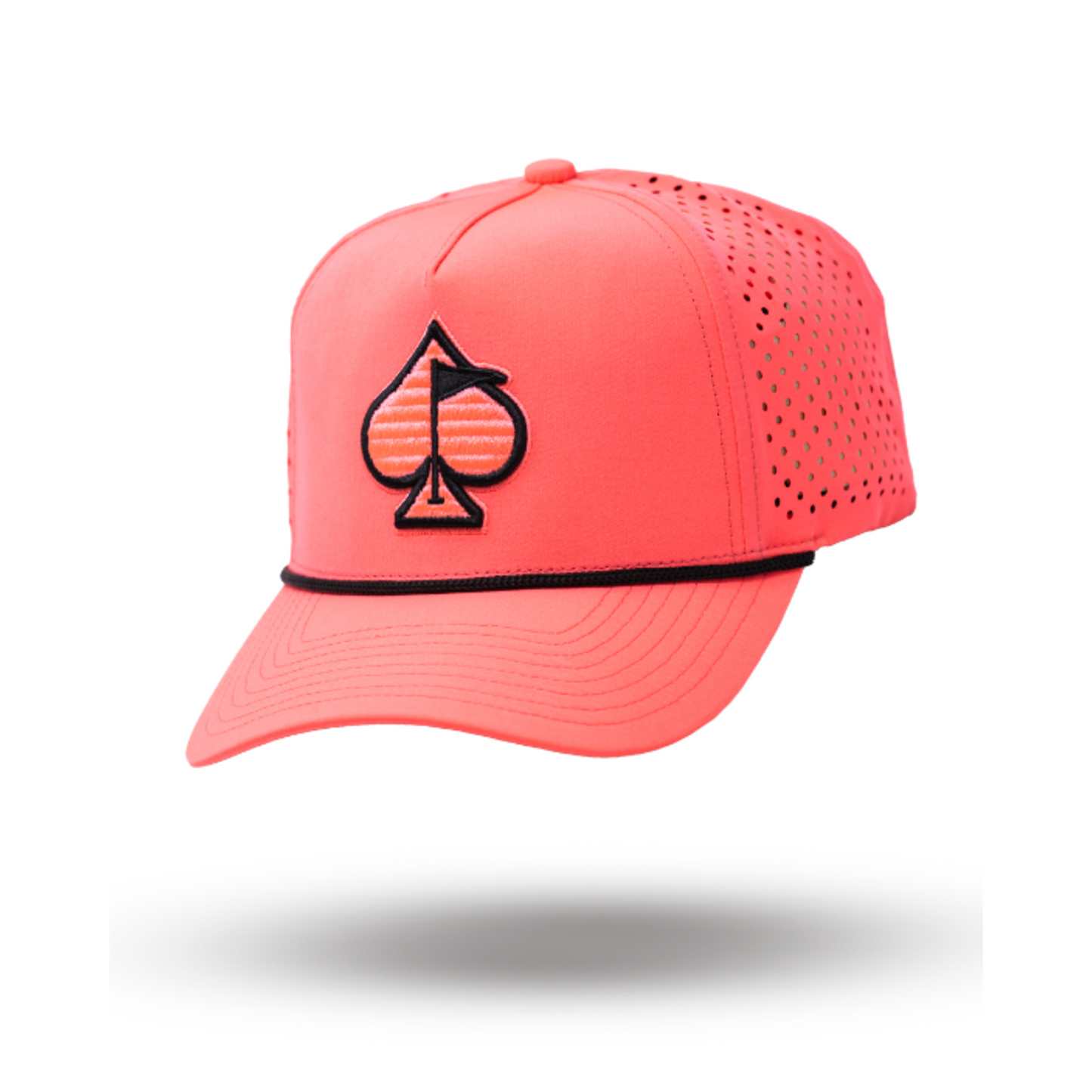 PERFORATED ROPE HAT - HIGHLIGHTER PINK