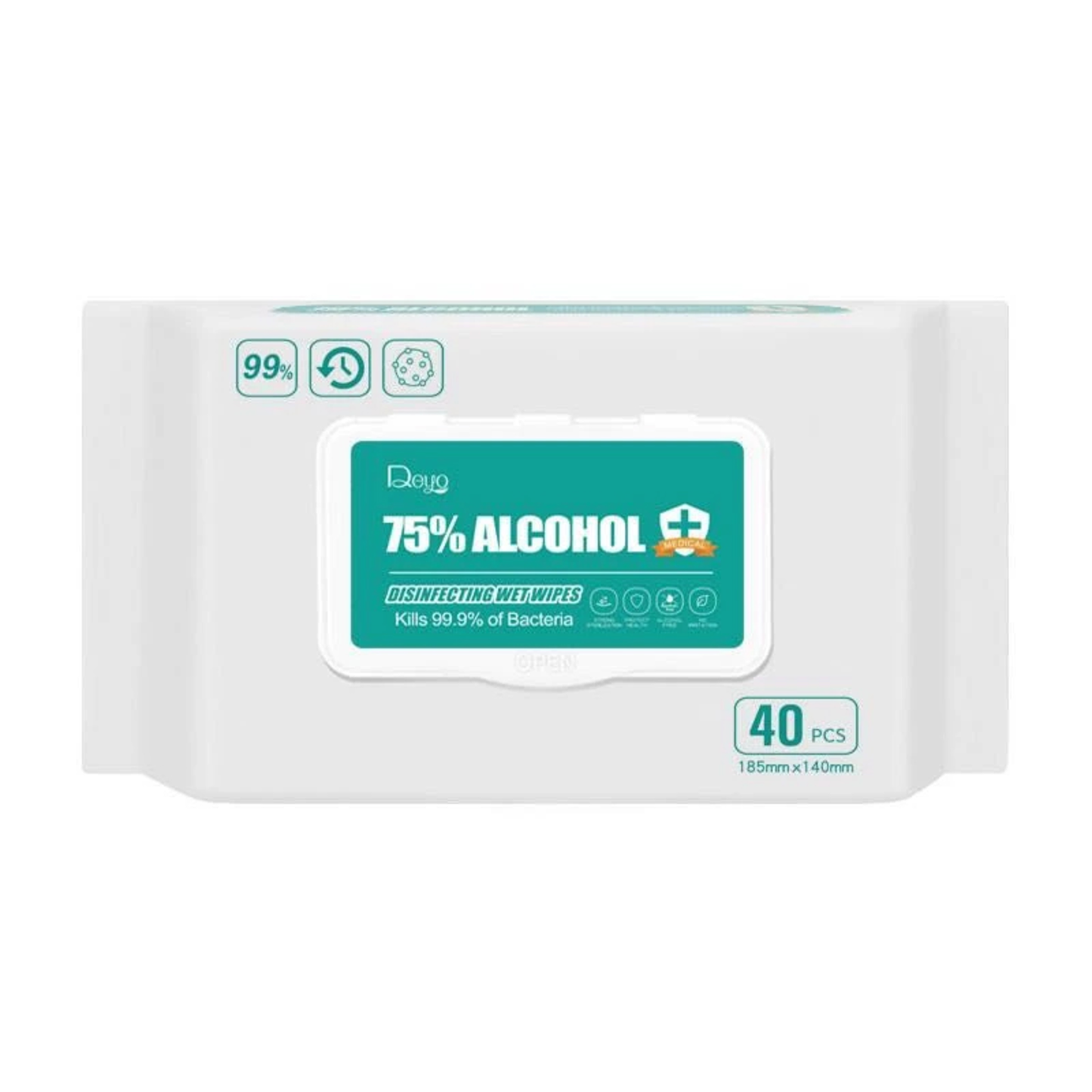 40 - COUNT PACK 75% ALCOHOL DISINFECTANT WIPE