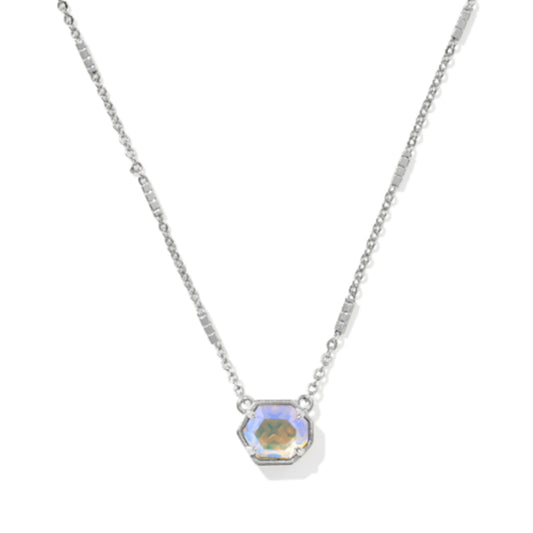 KENDRA SCOTT MABEL NECKLACE IN SILVER DICHROIC GLASS