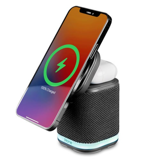 POWER TOWER DUAL BT CHARGING SPEAKER W/ MOOD LIGHT DARK GRAY