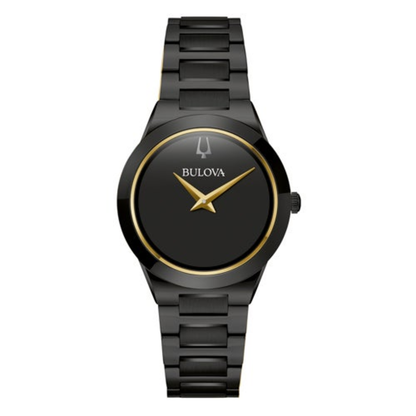 LADIES MILLENNIA BLACK ION-PLATED STAINLESS STEEL WATCH BLACK DIAL