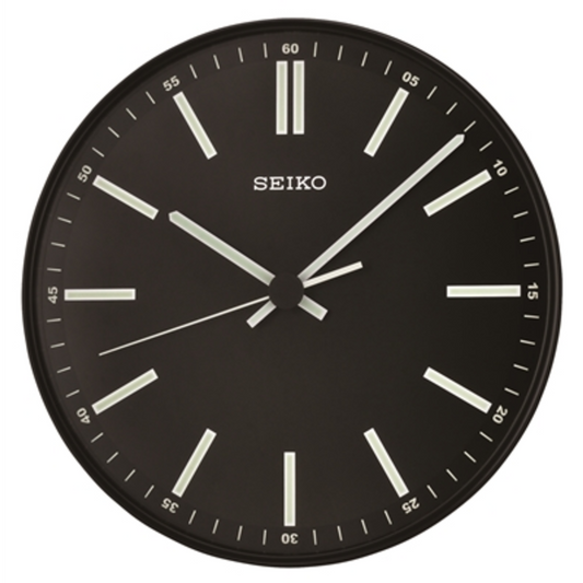 LANDON BLACK WALL CLOCK, BLACK, 12"