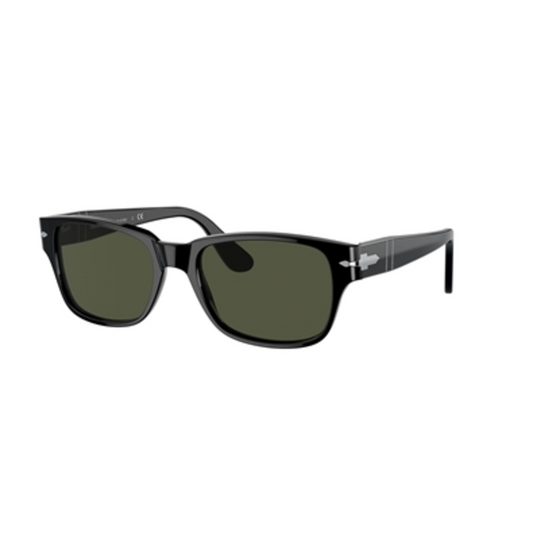 RECTANGULAR UNISEX SUNGLASSES, BLACK/GREEN, 55