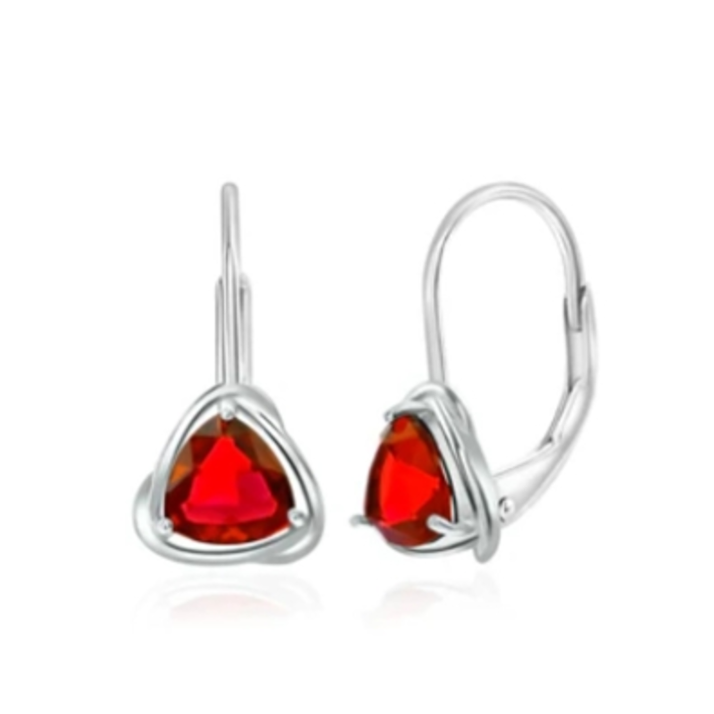 GEMSTONE LEVER-BACK EARRINGS, RED, 6X12MM