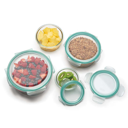 GOOD GRIPS 8PC SNAP GLASS ROUND CONTAINER SET