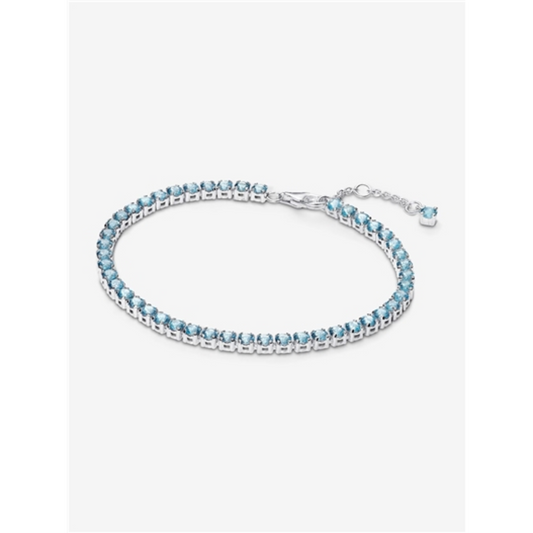 SPARKLING LIGHT BLUE TENNIS BRACELET, 7.9"
