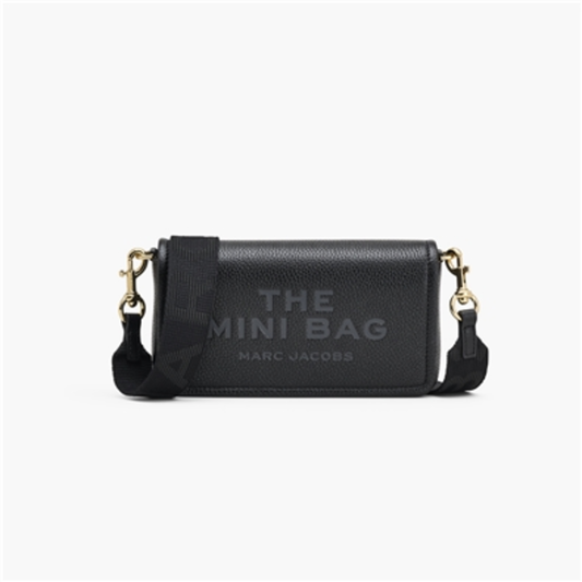 THE LEATHER MINI BAG, BLACK, 8"X1"X5"