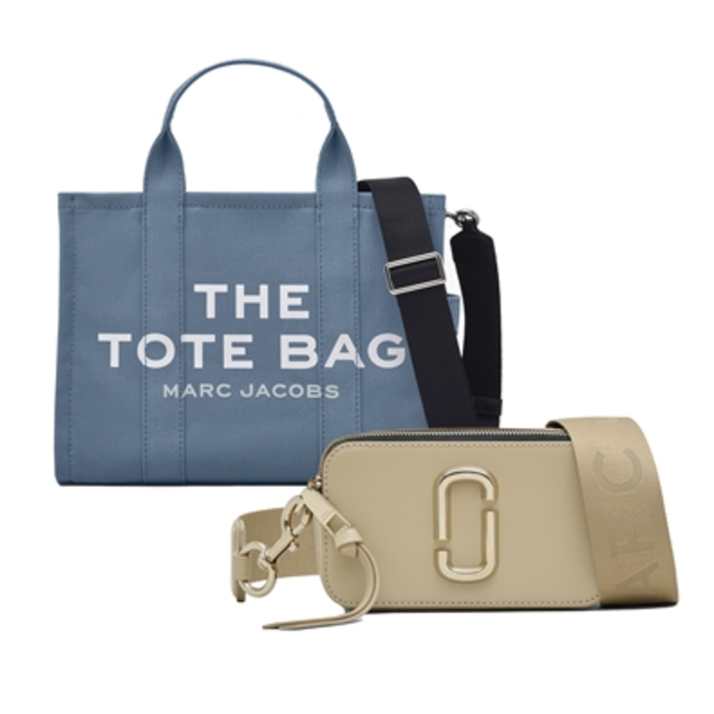 MEDIUM TRAVELER TOTE/SNAPSHOT DUO, BLUE SHADOW/KHAKI