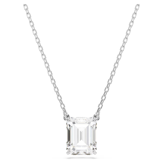 SWAROVSKI STILLA PENDANT, OCTAGON CUT, WHITE, RHODIUM PLATED