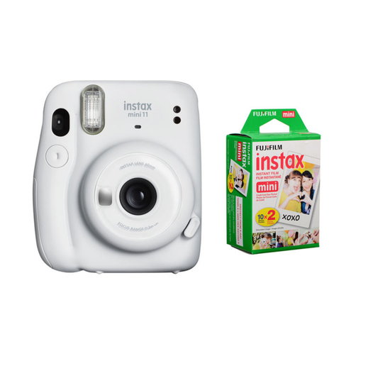 INSTAX MINI 11 CAMERA - (ICE WHITE) WITH 20 PACK FILM