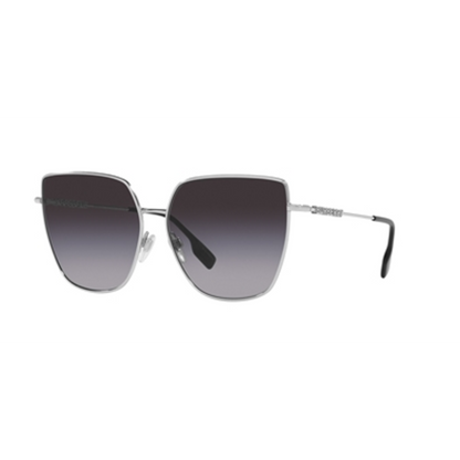 WOMEN'S NON-POLARIZED SUNGLASSES, SILVER FRAME/GREY LENS, 61