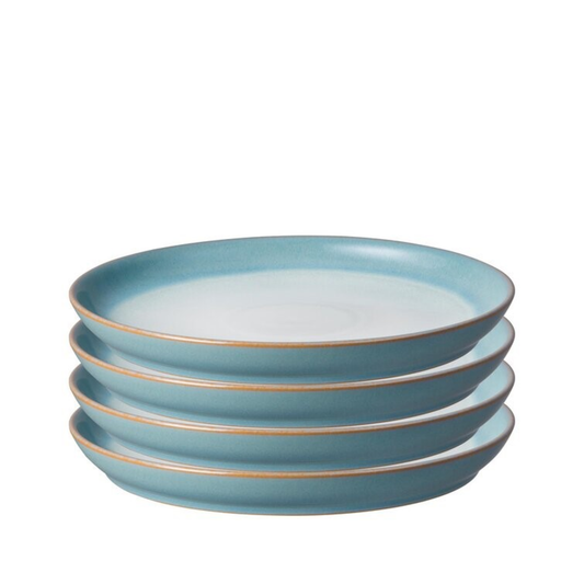 DENBY AZURE HAZE COUPE SET OF 4 DINNER PLATES