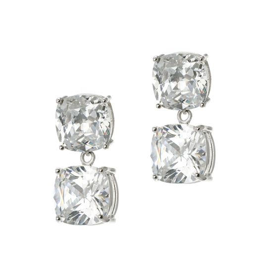 LADIES DOUBLE CUSHION DROP EARRINGS
