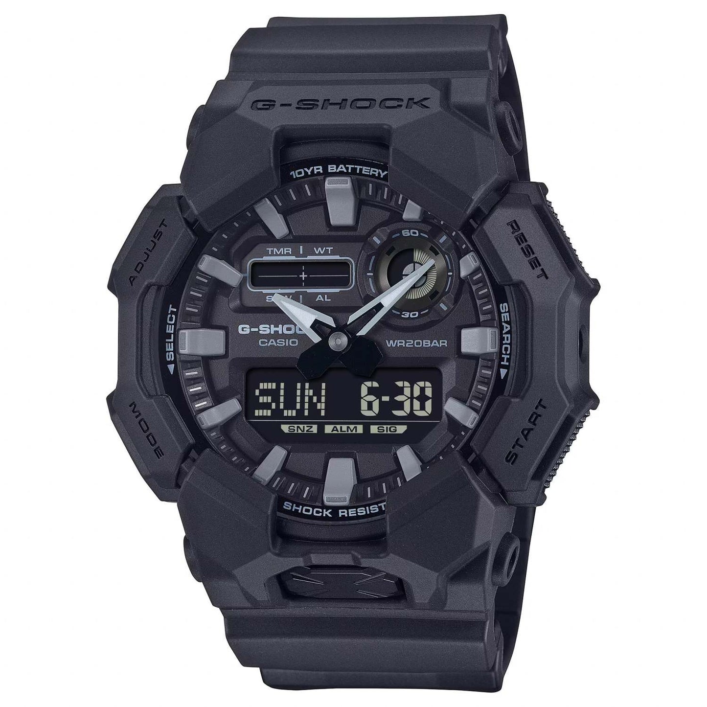 MENS GA010 G-SHOCK LARGE ANA- DIGI WATCH BLACK