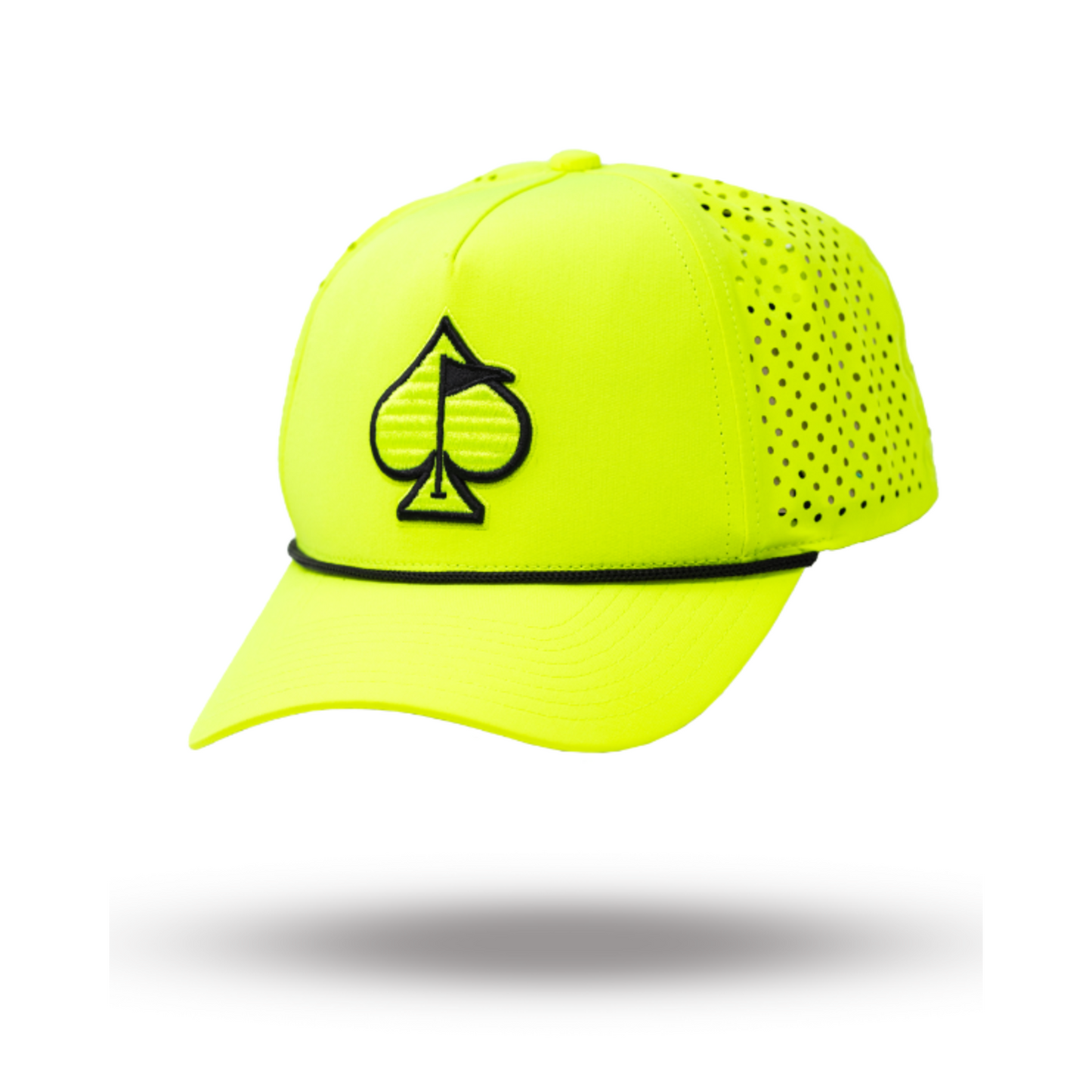 PERFORATED ROPE HAT - HIGHLIGHTER YELLOW