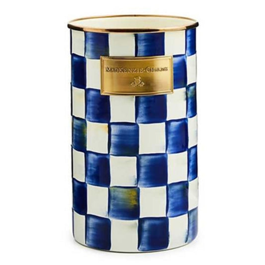 ROYAL CHECK UTENSIL HOLDER, BLUE