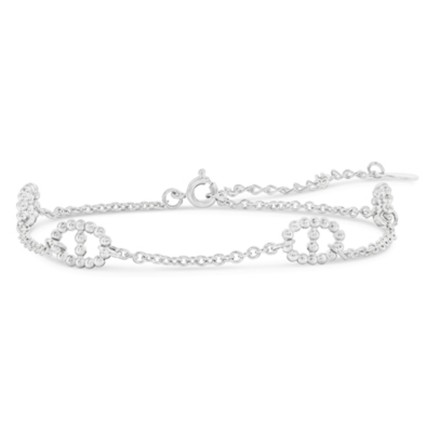 FANCY ANCHOR BRACELET, SILVER, 8"