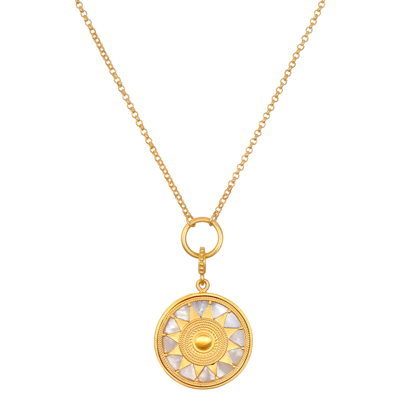 SATYA 18 INCH MOP MANDALA NECKLACE